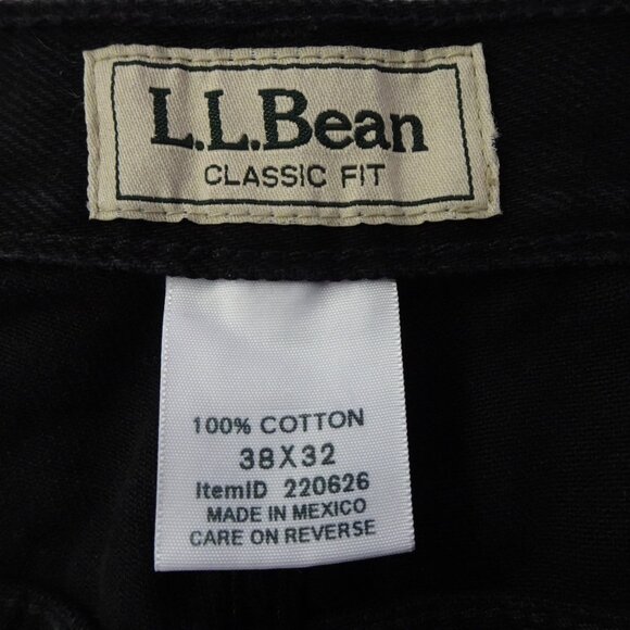 LL Bean Denim Jeans Men's Size 38x32 Black Cotton Classic Fit - Picture 8 of 9